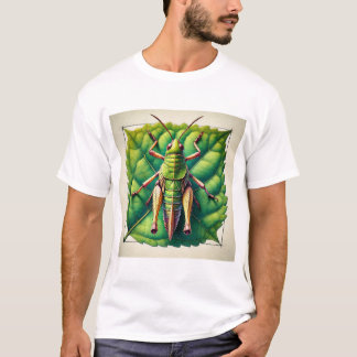 Leaf Rolling Grasshopper 170724IREF201 - Watercolo Tシャツ