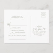 Leaf Sage Green SongリクエストRSVPポストカード インビテーションポストカード (裏面)