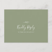 Leaf Sage Green SongリクエストRSVPポストカード インビテーションポストカード (正面)