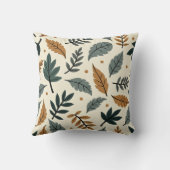 Leaf Silhouettes Pattern – Elegant Botanical  クッション (裏面)