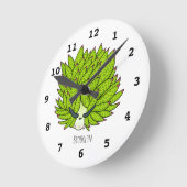 Leaf slug cartoon illustration ラウンド壁時計 (傾斜)