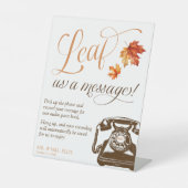 Leaf Us A Message Audio Guest Book Fall Wedding 台座サイン (正面)