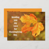 Leaf With Heart Thanksgiving Postcard ポストカード (正面/裏面)