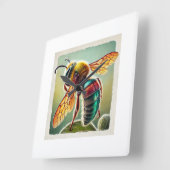 Leafcutter bee 160724IREF254 - Watercolor スクエア壁時計 (傾斜)
