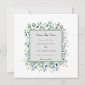 Leafyミニマル日付の保存招待状 セーブザデート (正面)