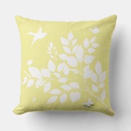 Leafy branch Swallow Butterflies in silhouette  クッション