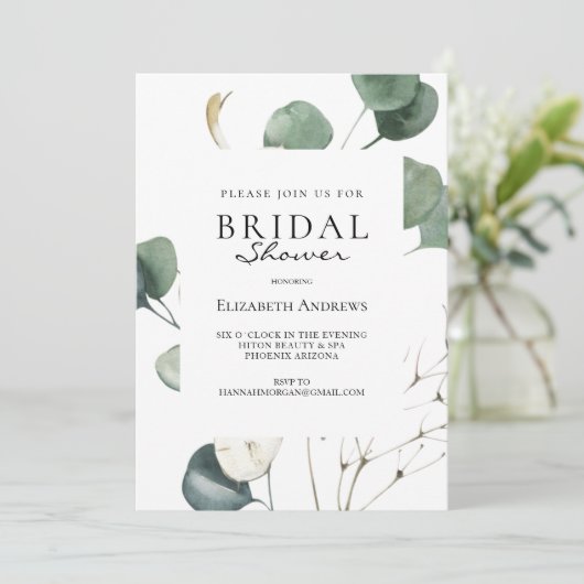 Leafy Bridal Shower Einladung 招待状 (スタンド正面)