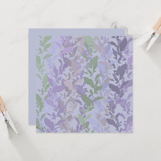 Leafy Creeping Vine Drawing Pattern With Pastels カード (正面/裏面インサイチュ)