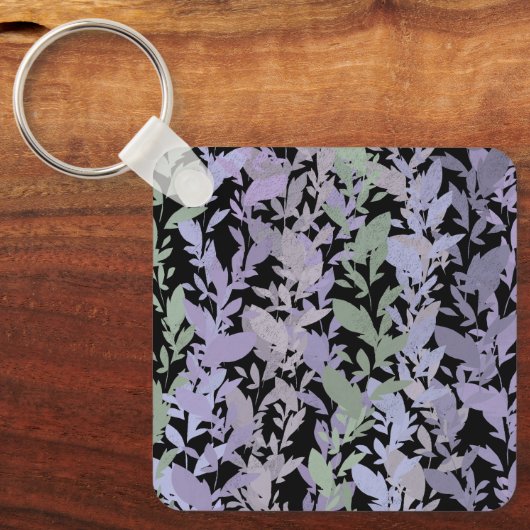 Leafy Creeping Vine Drawing Pattern With Pastels キーホルダー (正面)