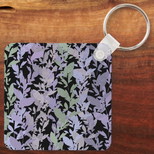 Leafy Creeping Vine Drawing Pattern With Pastels キーホルダー (裏面)