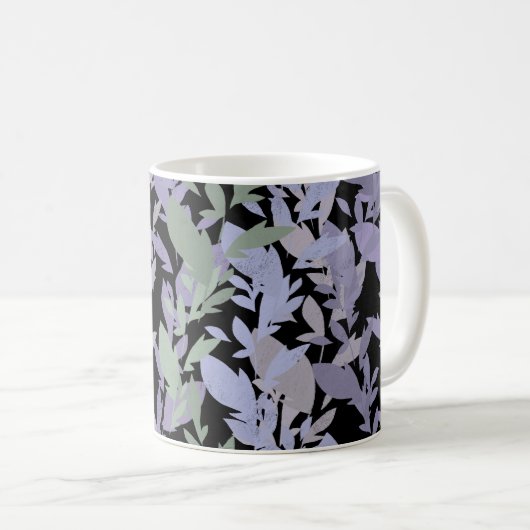Leafy Creeping Vine Drawing Pattern With Pastels コーヒーマグカップ (正面右)