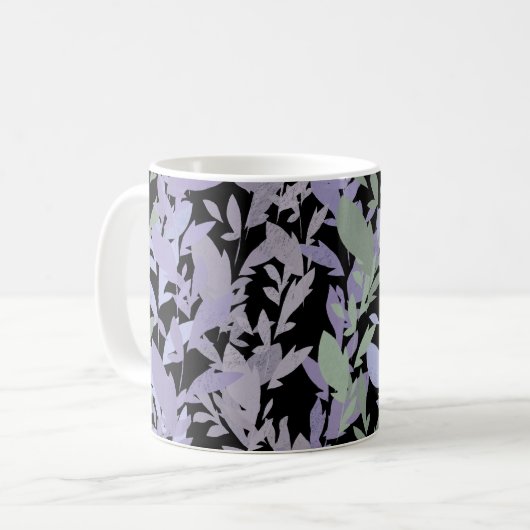 Leafy Creeping Vine Drawing Pattern With Pastels コーヒーマグカップ (正面左)