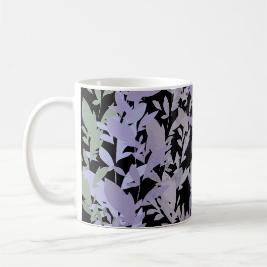 Leafy Creeping Vine Drawing Pattern With Pastels コーヒーマグカップ (左)