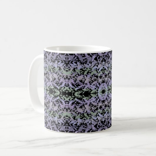 Leafy Creeping Vine Drawing Pattern With Pastels コーヒーマグカップ (正面左)