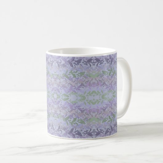 Leafy Creeping Vine Drawing Pattern With Pastels コーヒーマグカップ (正面右)