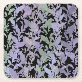 Leafy Creeping Vine Drawing Pattern With Pastels スクエアペーパーコースター (正面)