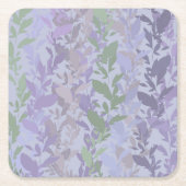Leafy Creeping Vine Drawing Pattern With Pastels スクエアペーパーコースター (正面)