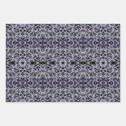 Leafy Creeping Vine Drawing Pattern With Pastels ラッピングペーパーシート (正面)