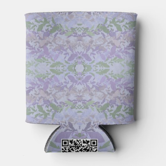 Leafy Creeping Vine Drawing Pattern With Pastels 缶クーラー (正面)