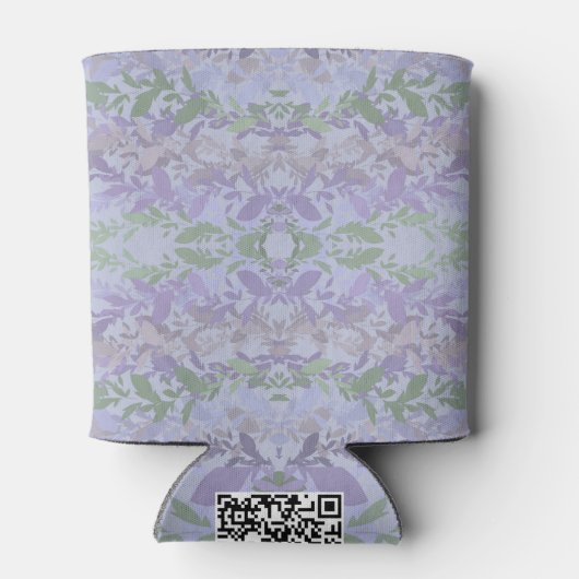 Leafy Creeping Vine Drawing Pattern With Pastels 缶クーラー (裏面)