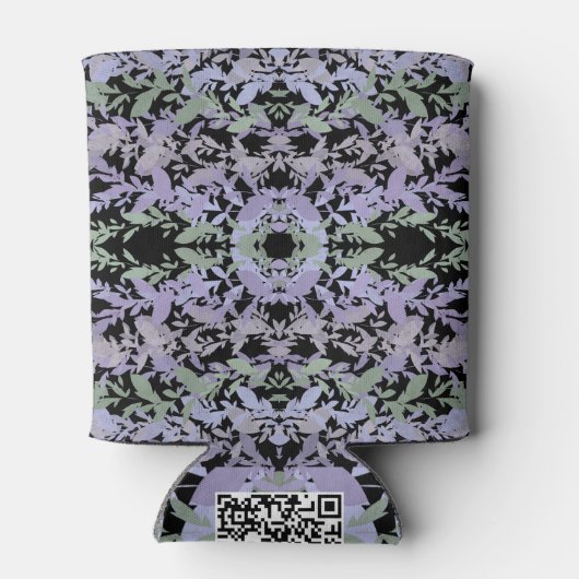 Leafy Creeping Vine Drawing Pattern With Pastels 缶クーラー (裏面)