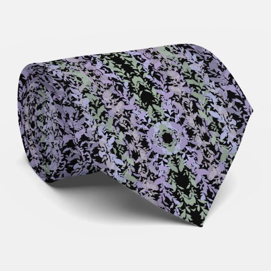 Leafy Creeping Vine Soft Pastel Drawing Pattern ネクタイ (ロール)