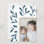 Leafy Frame Blue and White Photo Farewell 2024 シーズンカード (正面)