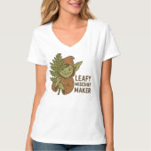 Leafy Mischief Maker - Cute Goblin Forest Creature Tシャツ (正面)