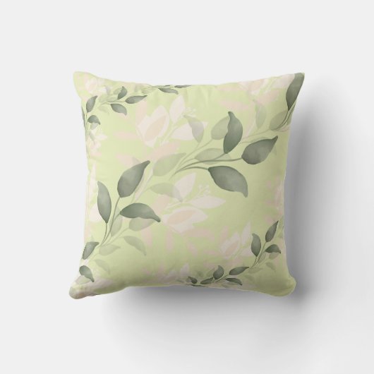 leafy pattern green クッション (裏面)