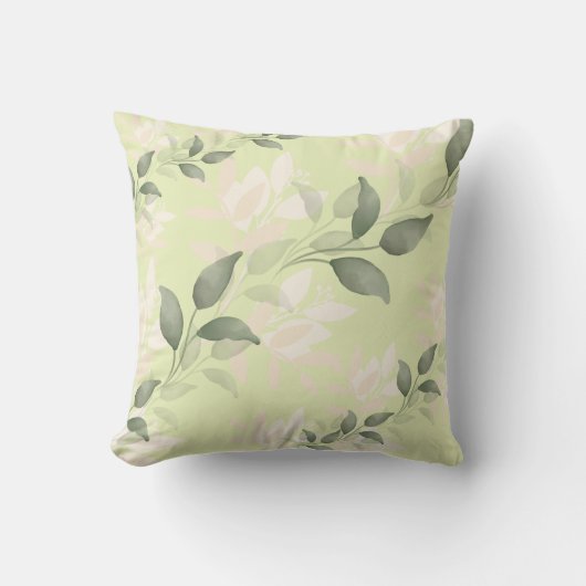 leafy pattern green クッション (正面)