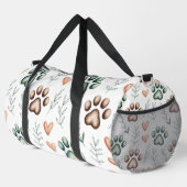 Leafy Paw Print Pet Travel  ダッフルバッグ (右コーナー)