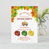 Leafy Thanksgiving Office Party Invitation 招待状 (スタンド正面)