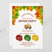 Leafy Thanksgiving Office Party Invitation 招待状 (正面/裏面)