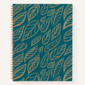 Leafy Thoughts – Golden Botanical Spiral  ノートブック (正面)