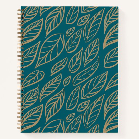 Leafy Thoughts – Golden Botanical Spiral  ノートブック (正面)