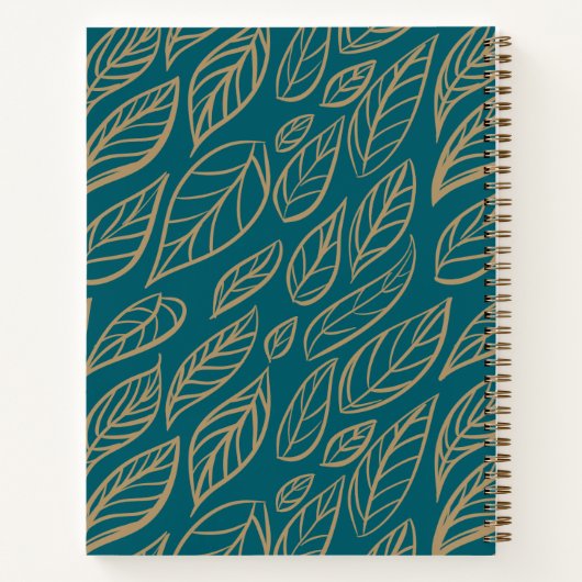 Leafy Thoughts – Golden Botanical Spiral  ノートブック (裏面)