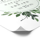 leafy watercolor geometric wedding poster ポスター (角)