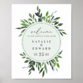leafy watercolor geometric wedding poster ポスター (正面)