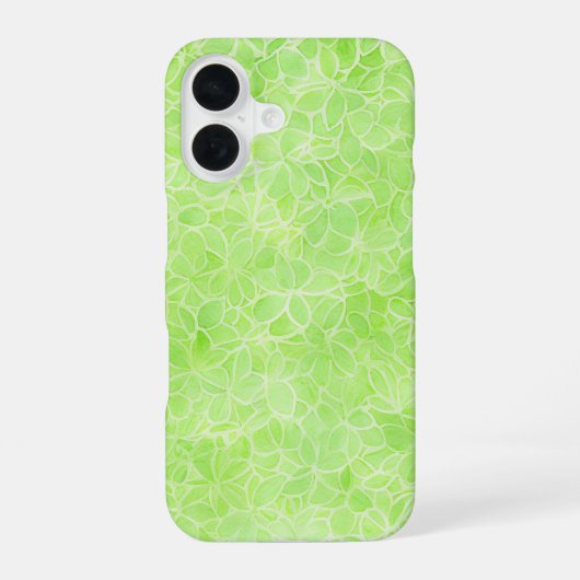 Leafy Watercolor - Serene Green Pattern Phone Case iPhone 16ケース (裏面)