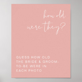 LEAHの鮮やかなパステルピンクの年齢予想サイン ポスター