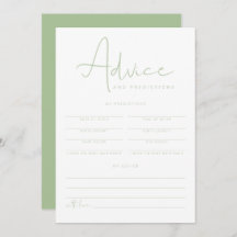 LEAHパステルグリーンベビーアドバイスと予測カード