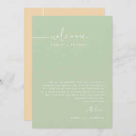 LEAHパステル結婚の週末のウェルカムスケジュール 招待状