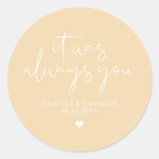 LEAHパステル鮮やかイエロー常時結婚式の引き出物 ラウンドシール (正面)