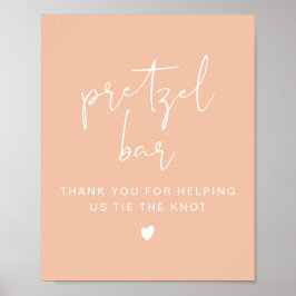 LEAHパステル鮮やかオレンジプレッツェルバーテーブルサイン ポスター