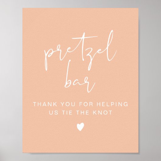 LEAHパステル鮮やかオレンジプレッツェルバーテーブルサイン ポスター (正面)