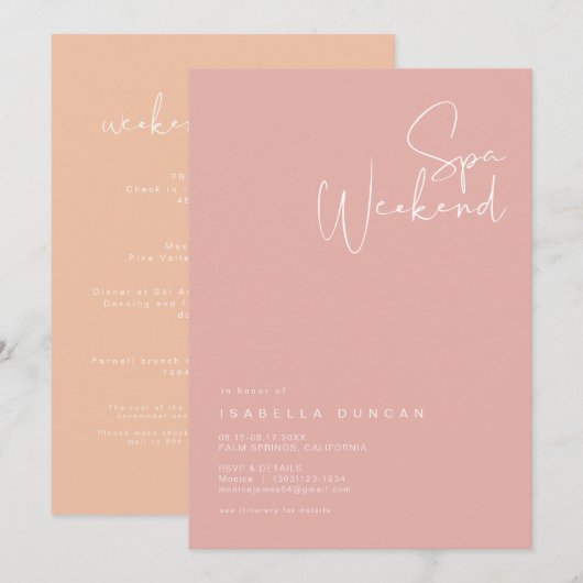 LEAHパステル鮮やかシェードバチェロレッテスパデイ 招待状 (正面/裏面)