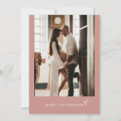 LEAHパステル鮮やかピンクガールOhベビーベビーシャワー 招待状 (裏面)