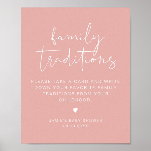 LEAHパステル鮮やかファミリー伝統ベビーシャワー ポスター (正面)