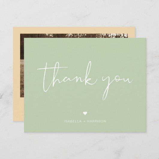 LEAHパステル鮮やかフォトかわいらしサンキューカード 招待状 (正面/裏面)
