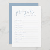 LEAHパステル鮮やかブルー祈りの言葉のベビーカード 招待状 (正面/裏面)